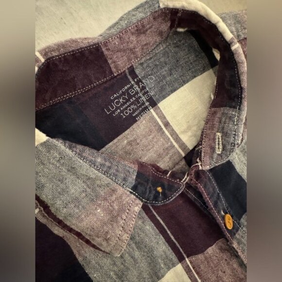 Lucky Brand - linen plaid shirt - Picture 6 of 6